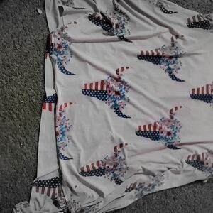Floral American Flag Blouse